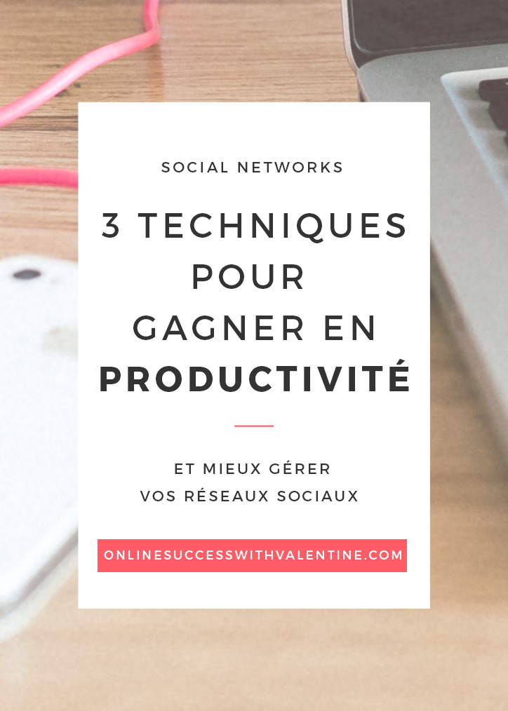 3 techniques pour gagner en productivité dans la gestion de vos réseaux sociaux.